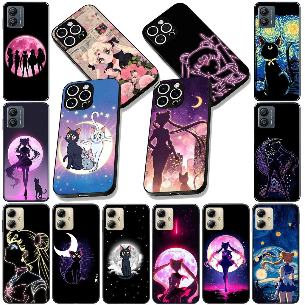 Soft Phone Cover for Samsung Galaxy S25 S24 S23 FE Plus Ultra S7 Edge A16 A15 5G s25+ Case S-Sailors Anime Girl Moon Casing