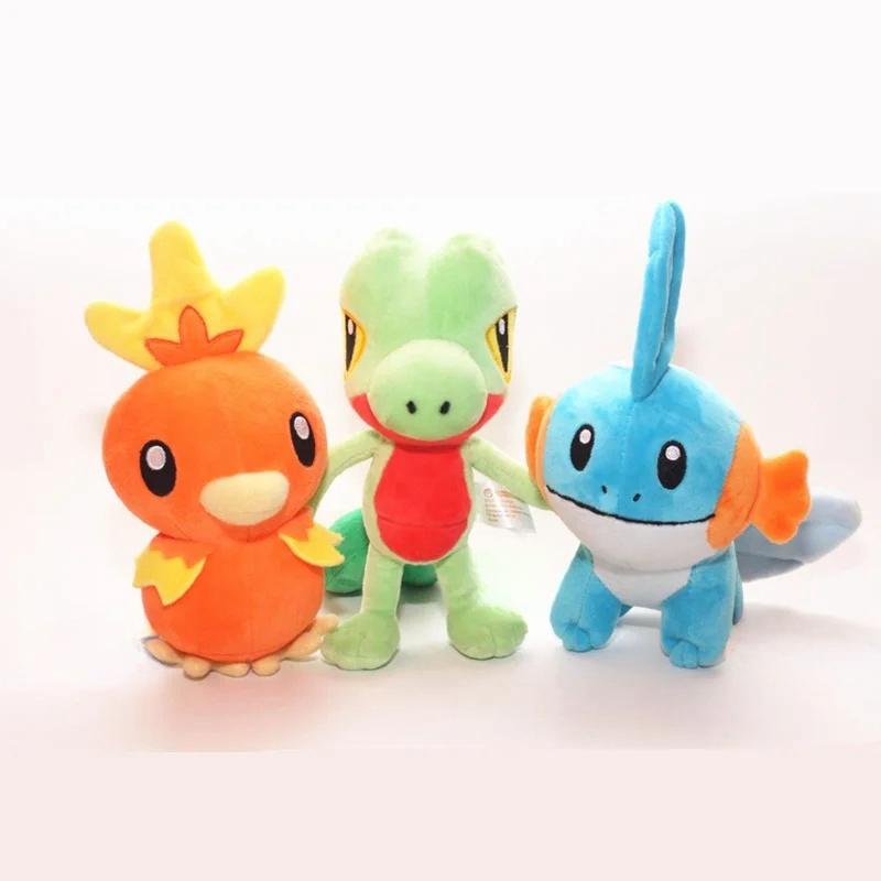 Cute Pokemon Pikachu Peluche Mudkip Torchic Treecko Plush Toys Stuffed Dolls First Partner Kawaii Christmas Gift For Children