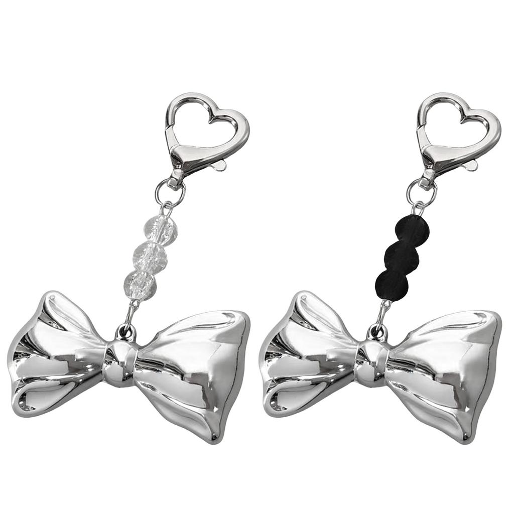 Krásný stříbrný přívěsek na klíče s mašličkou, přívěsek na tašku, přívěsek na telefon, dámský přívěsek na batoh, kabelku, krásná dekorace