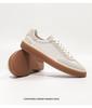 Men's Old Money Style Low-Top Breathable Cowhide Spliced Linen White Skate & Running Shoes