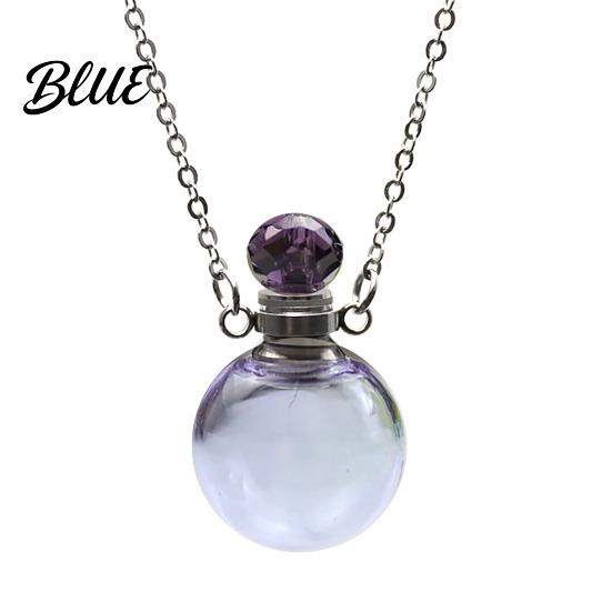Transparent Scent Bottle Perfume Vial Pendant Necklace Aroma Essential Oil