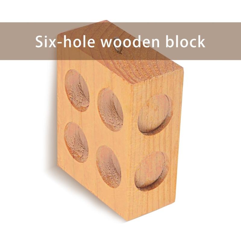 Double Hole Wood Block 6 Holes Friction Block Physical Mechanics Demonstration Teaching Equipment School Supplies