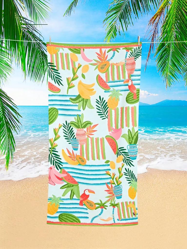 Assorted Fruit Beach Towel, Colorful Anti Sand Super Absorbent Quick Drying Microfiber Towel For Swimming Travel Summer