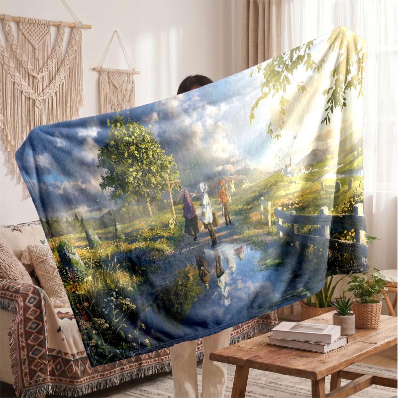 Warm Flannel BlanketFrieren Beyond Journey's End Soft Cozy Throw Blanket for Bedroom Couch