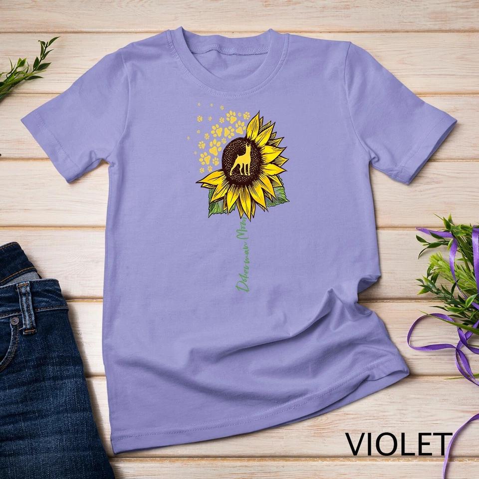 Doberman Mom Sunflower Doberman Pinscher Gifts Dog Mom Mama Unisex T-shirt 13 L