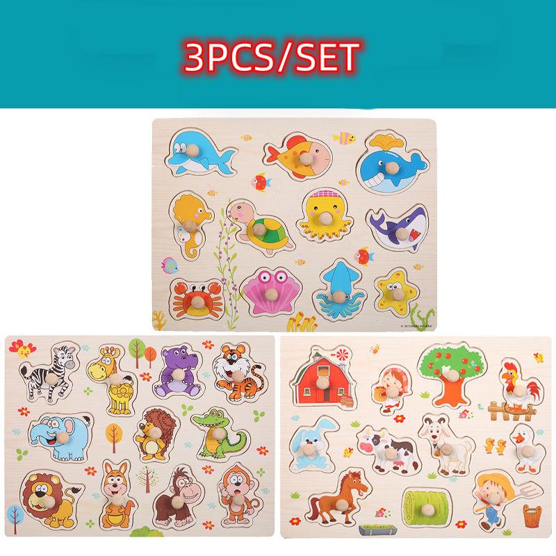 Montessori Baby Puzzle Educational Toys For Children Baby Game Puzzle Board Jigsaw Child Puzzle Wooden Puzzles For Kids 2 3 Year