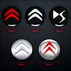 CITROËN 56mm Wheel Center Caps Stickers 3D Alloy Logo Emblem Badge Hub Decal for C3 C4 C5 C6 Berlingo Picasso (Set of 4 Pcs)