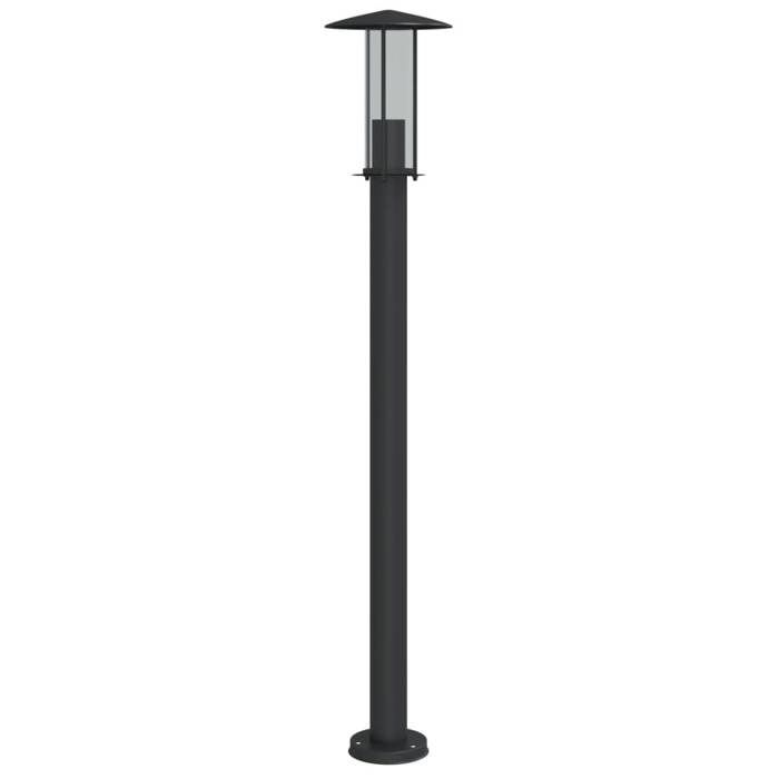 VidaXL Lampadaire d'extérieur noir 100 cm acier inoxydable, éclairage au sol d'extérieur, éclairage au sol de jardin, 4006355