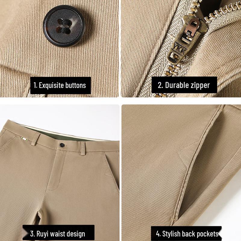 ROMON Men's Spring/Summer Straight-Fit Casual Pants