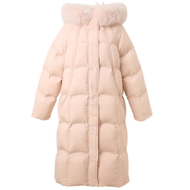 Sancai Women's Plus Size Long 90% Duck Down Jacket with Fox Fur Collar