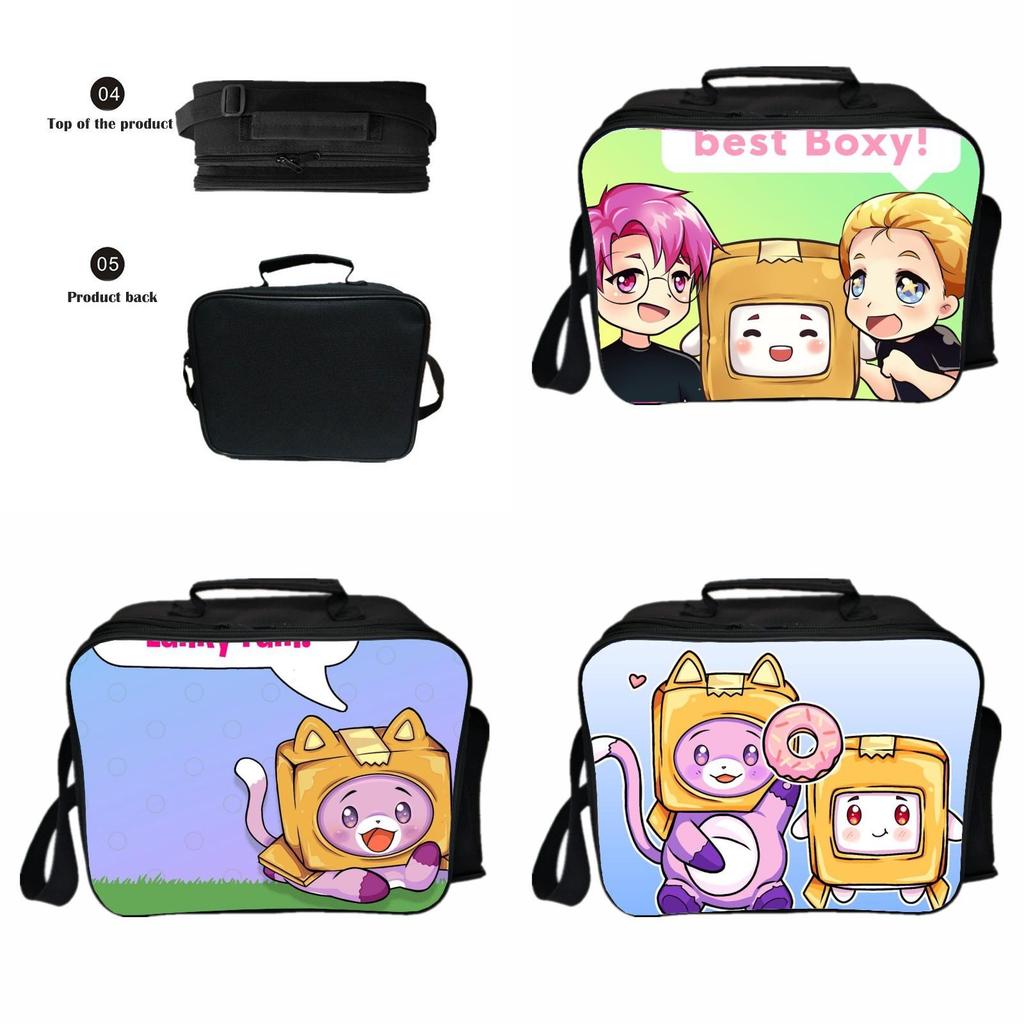 Lankybox Insulated Lunch Box Bag For Kids With Large Capacity And Adjustable Strap For Outdoor Fun