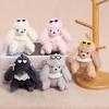 Cute Glasses Poodle Keychain, Fluffy Dog Plush Toy for Bag, Small Stuffed Animal Keyring for Backpack Purse Car Keys Accessories