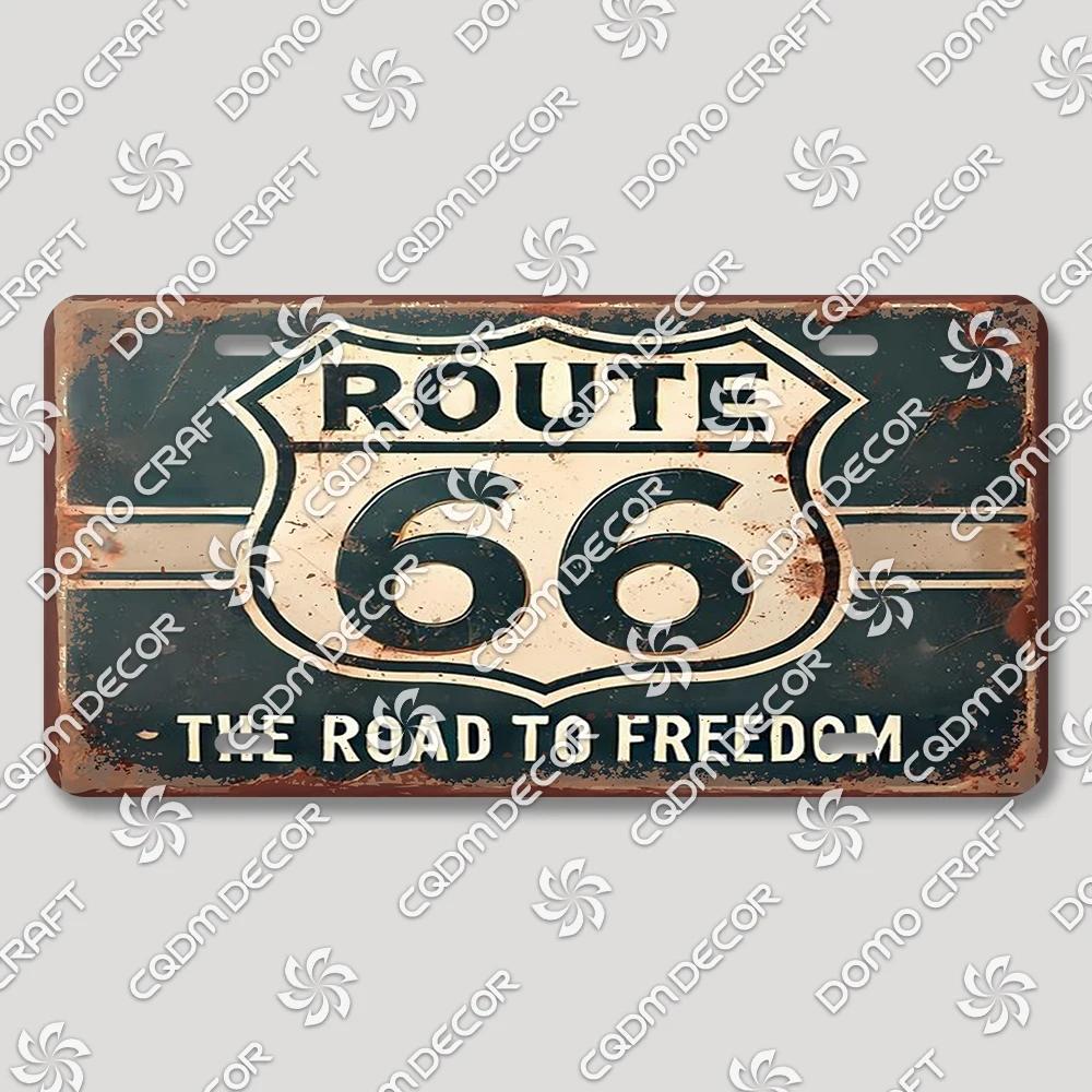 Vintage US Route  Tin Sign Metal Wall Art Decor  Retro Car Poster Plaque for Garage Motel Bar Club Gas Station  Perfect Home Dec