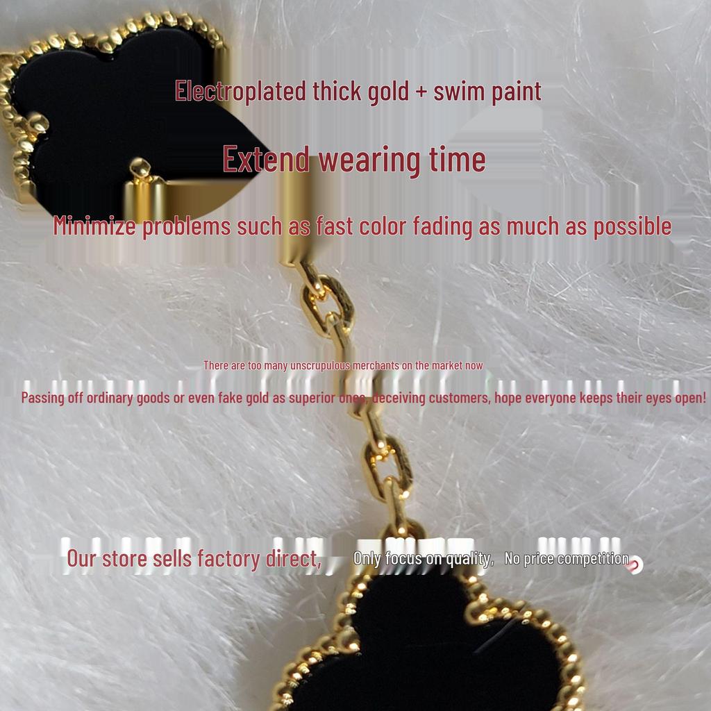 Gold Four-Leaf Clover & Five-Flower Pendant Necklace, 18K Plated, Elegant Gift for Her