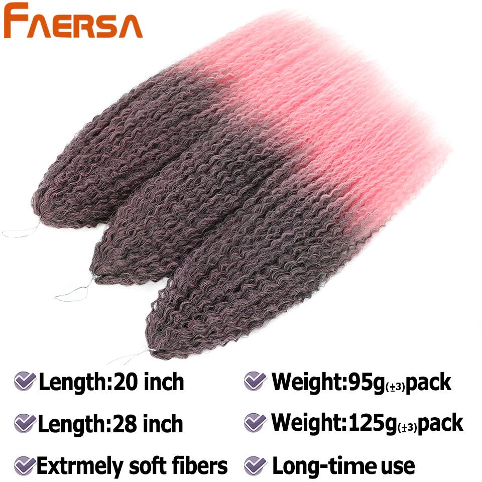 Włosy szydełkowe Brazylijskie warkocze Syntetyczne loki Miękkie warkocze rozszerzenia 20 28 cali Afro Szydełkowane włosy Długie Wodne fale Włosy w kolorze ombre