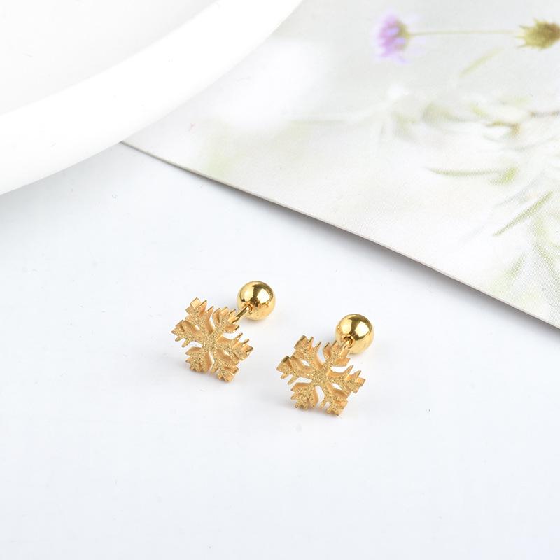 Korean Fashion Clover Ear Cuffs & Snowflake Stud Earrings - Non-Fading Luxury Design