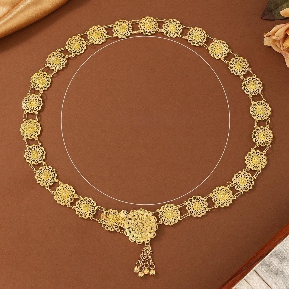 Carved Design Water-Sprinkling Festival Waist Chain Retro Metal Belt  Festival
