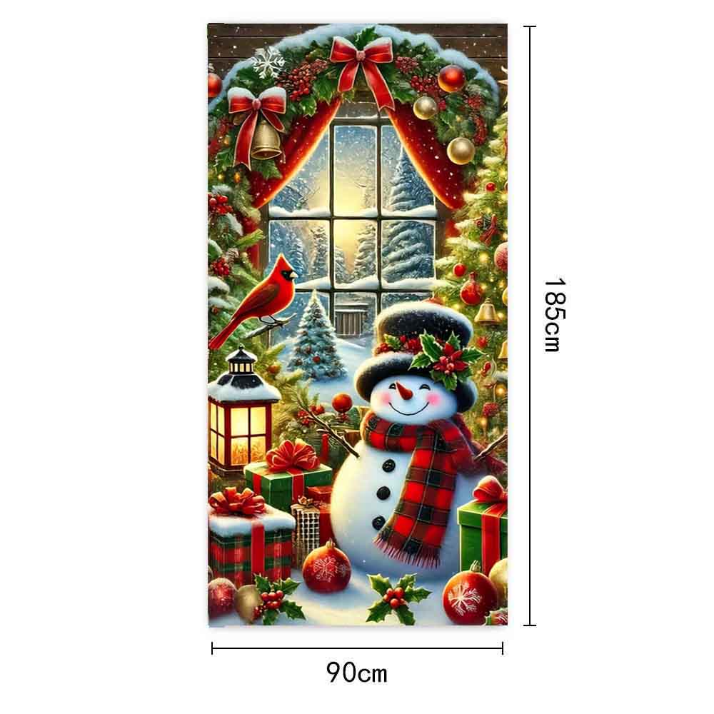Christmas Nutcracker Door Cover Door Gingerbread Banner Xmas Outdoor Decoration for Front Door Porch Christmas Party Supplies