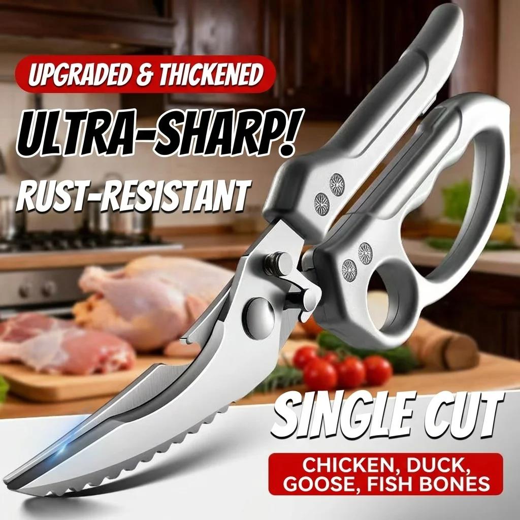 Heavy Duty Stainless Steel Kitchen Shears Multi-Purpose Household Food Scissors for Cutting Chicken Bones5