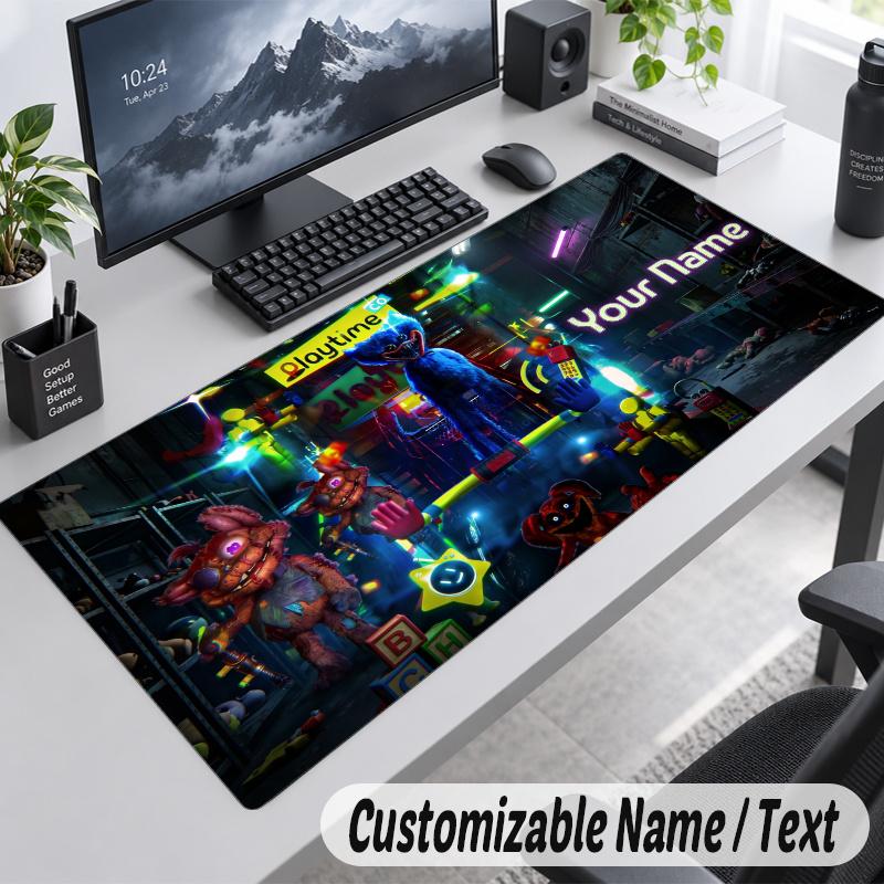 Poppy Playtime Personalized Large Mouse Pad Custom Name Text Extended Desk Mat Gaming Mousepad