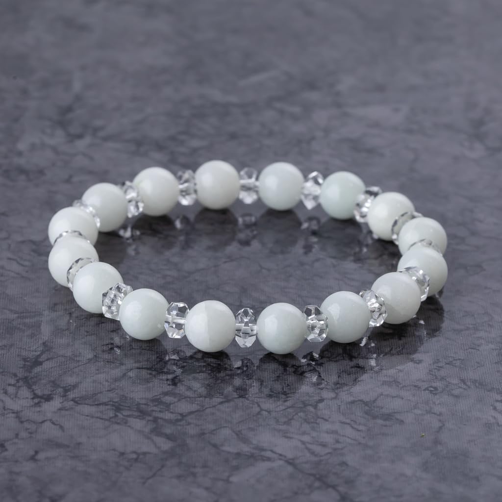 15cm Itoigawa Natural Jadeite White with Japanese National Jomon Power Stone Jadeite Workshop Special Paulownia Wood Quality Guarantee ABR0896 (8mm