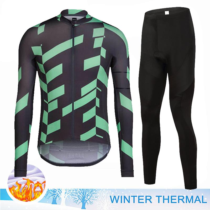 2026 Winter Velvet Warm Thermal Fleece Cycling Jersey Set Men MTB Bicycle Clothes Wear Ropa Ciclismo Racing Team Bike Outoddr Warm Clothing