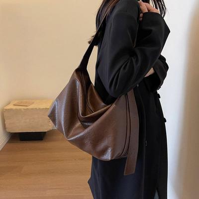 Autumn and Winter New Solid Color Simple High Sense Versatile Work Today Popular Casual Underarm Tote Bag Women