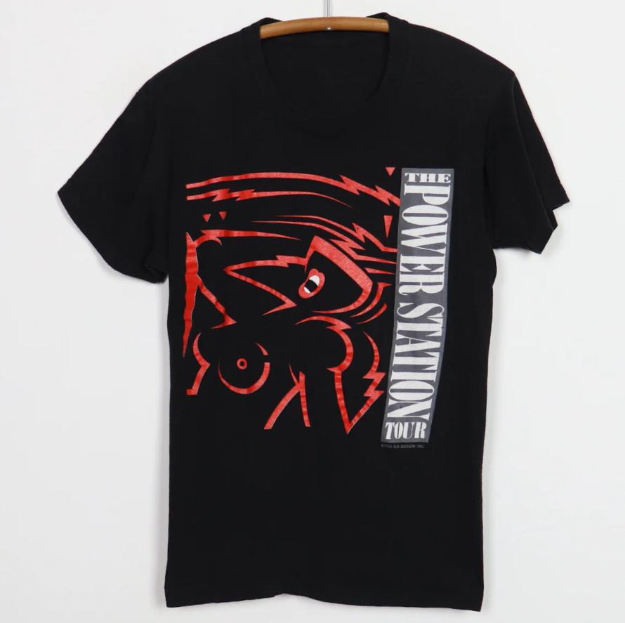 

New The Power Station Get It On Tour Cotton Black Full Size Unisex Shirt Unisex T-Shirt XXL