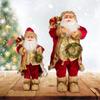 Large Santa Statue with Gift Bag for Holiday Display Christmas Santa Figurine Dolls for Tabletop and Shelves Decoration