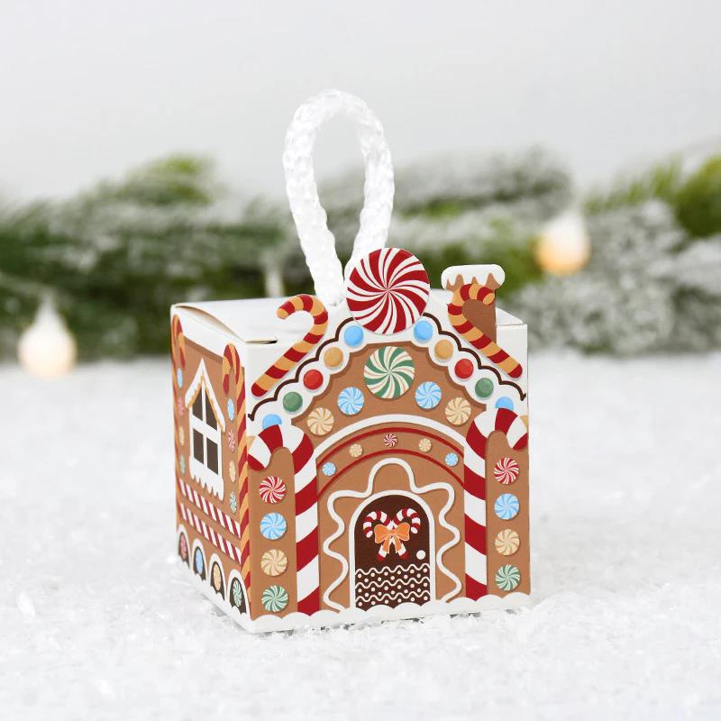 10PCS Christmas Gifts Box Cookies Candy Box Xmas Tree Hanging Christmas Decorations For Home 2025 Navidad Natal New Year Gifts