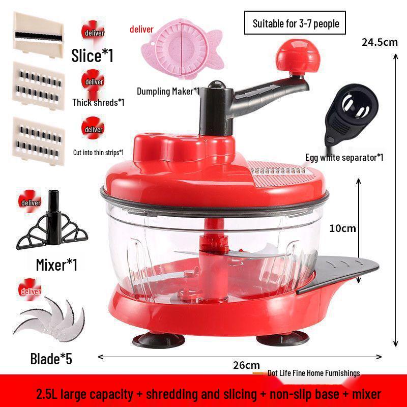 Manual Meat Grinder & Vegetable Chopper - Hand Crank for Dumpling Filling, Mincing, and Chopping - Free Shipping