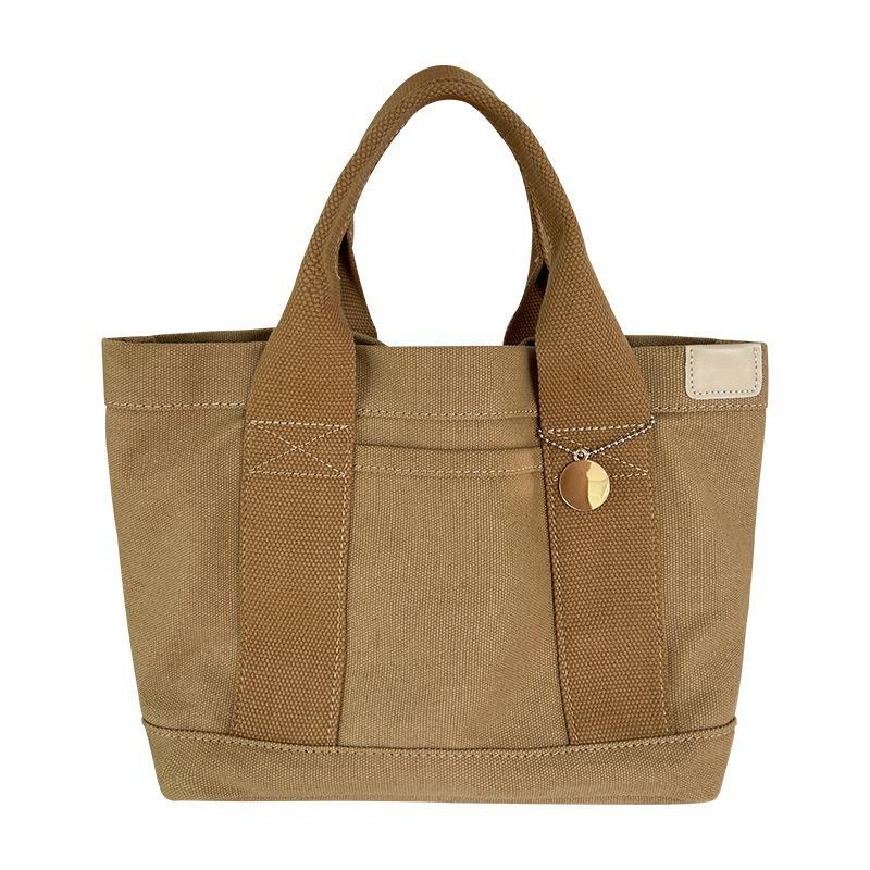 Fashion Versatile Retro Simple Ins Style Lightweight Canvas Bag Lunch Bag Tote Bag Canvas Women's Bag Handbag Trendy