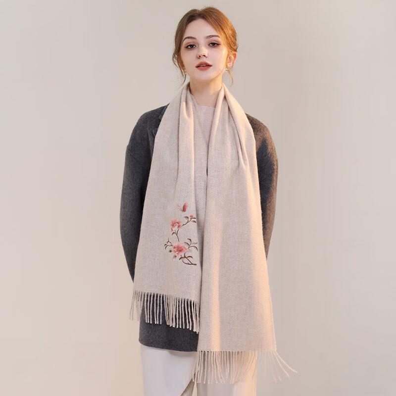 Hangsilu Women's Wool Embroidered Scarf Shawl