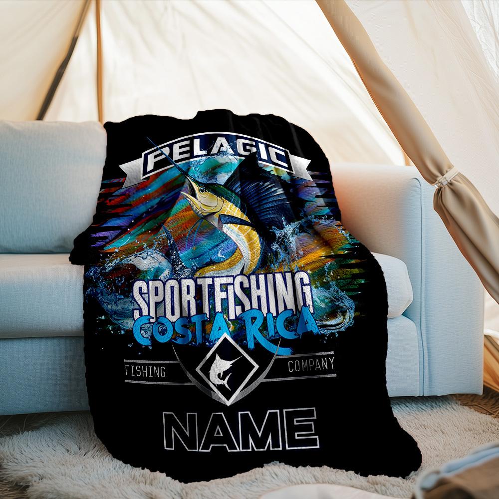 Outdoor Customize Your Name Blanket Sport Fishing Adventure Blanket Comfortable Soft Lightweight Allseason Multipurpose Blanket For Travel Camping