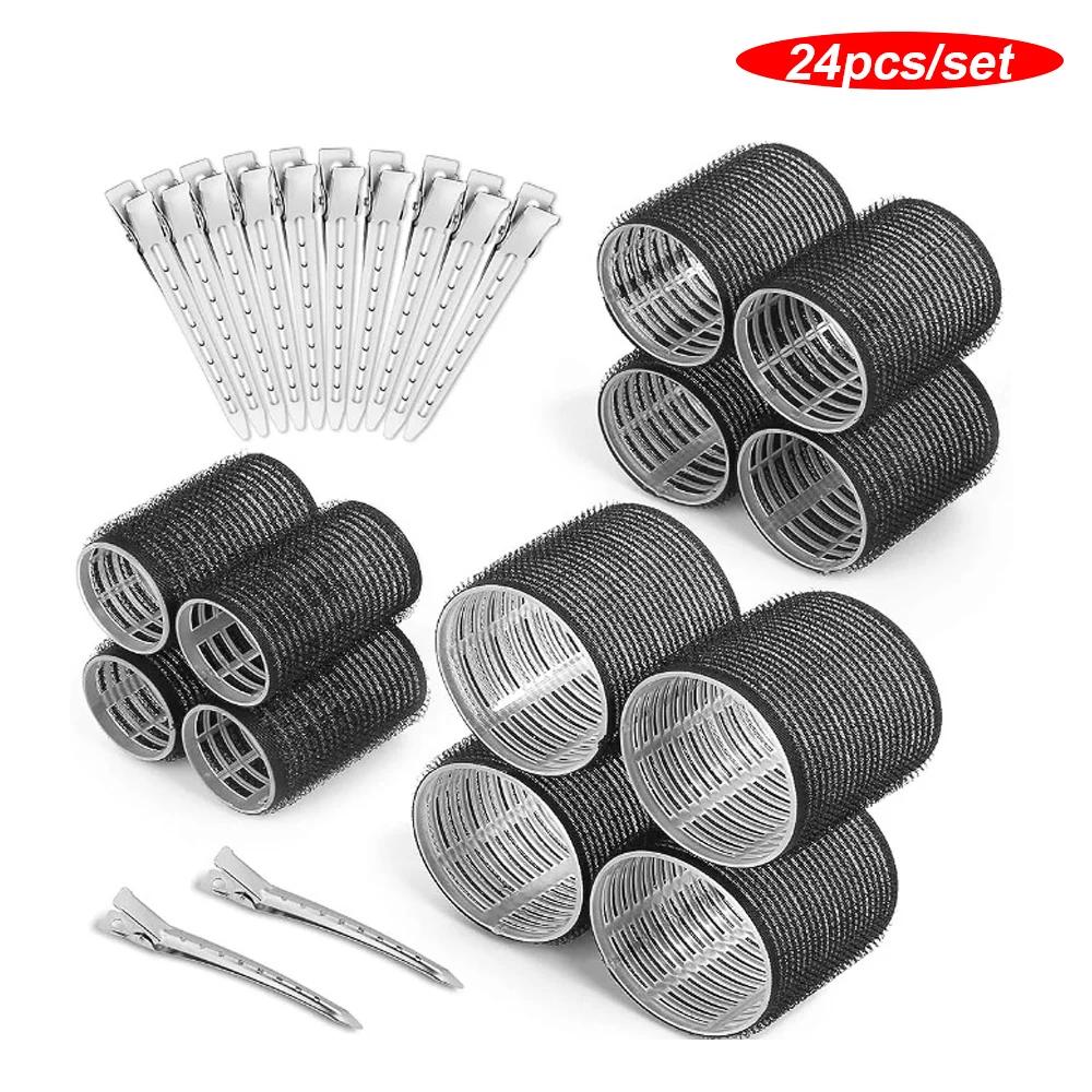 

16/24 шт. бигуди с самоклеющейся ручкой, бигуди для волос без нагрева, кудри без нагрева, челка для волос, объемная самоклеящаяся крючок и петля, инструмент для укладки «сделай сам»