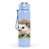 1PC Hedgehog Daisy Flower Animal Print 750ml Color Plastic Sports Water Bottle Leakproof Flip Straw Lid Suitable for Sports Office Home Use