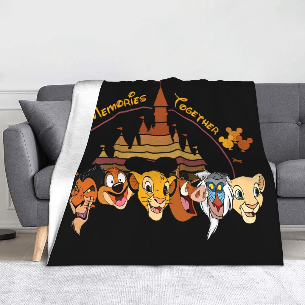 The Lion King Simba Friends Mufasa Blankets Flannel Funny Breathable Throw Blankets for Coverlet Textile Decor