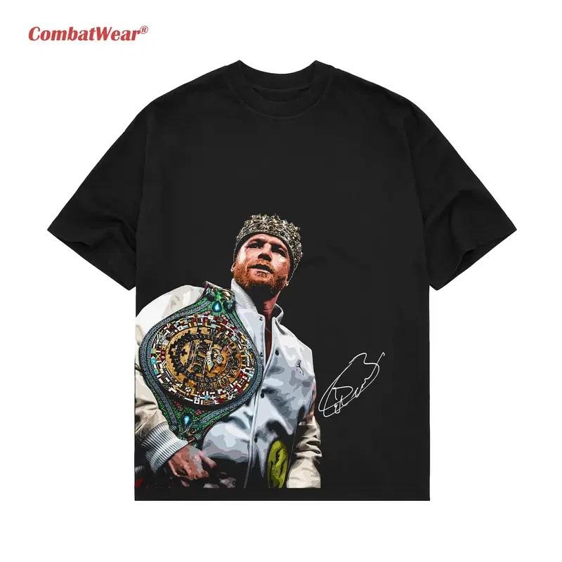 COMBATWEAR Boxing Fighters Canelo Alvarez, Graphic Boxing Champion T-Shirt M