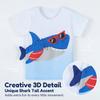 Summer New Boys' T-Shirt Round Neck Children'S Short Sleeve T-Shirt Knitted Cotton Shark Print Children'S Sweatshirt