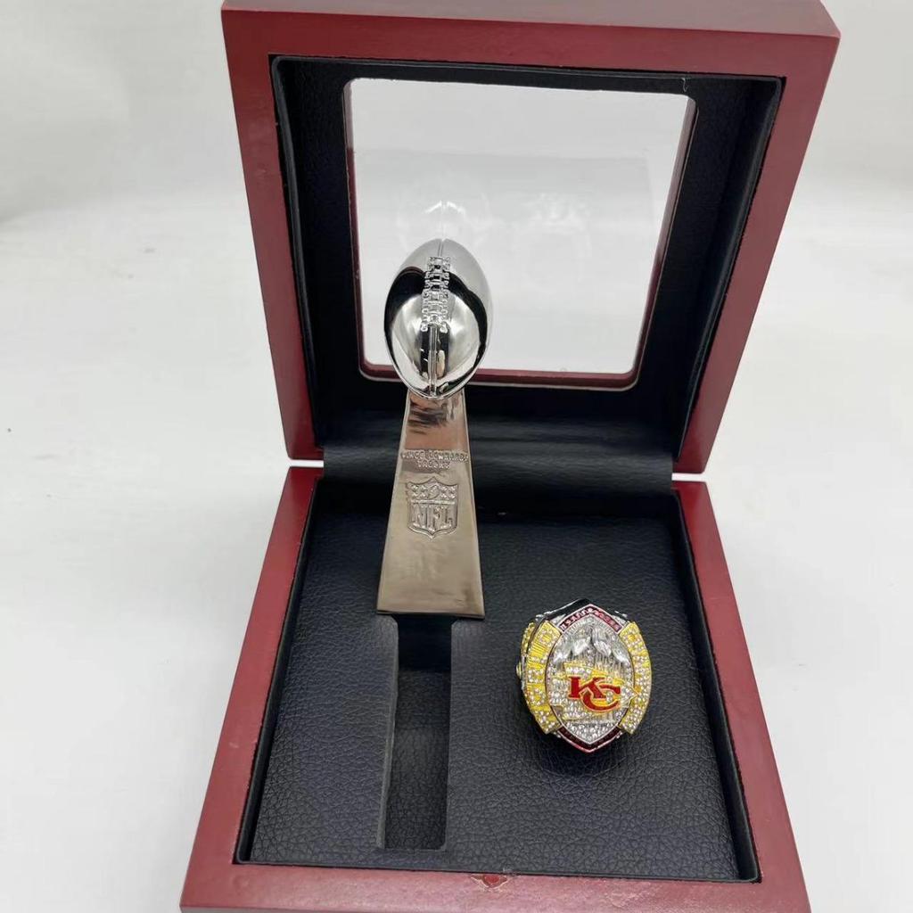 2024 Kansas City Chiefs Championship Ring & Trophy Set, Size 15 Mahomes Edition