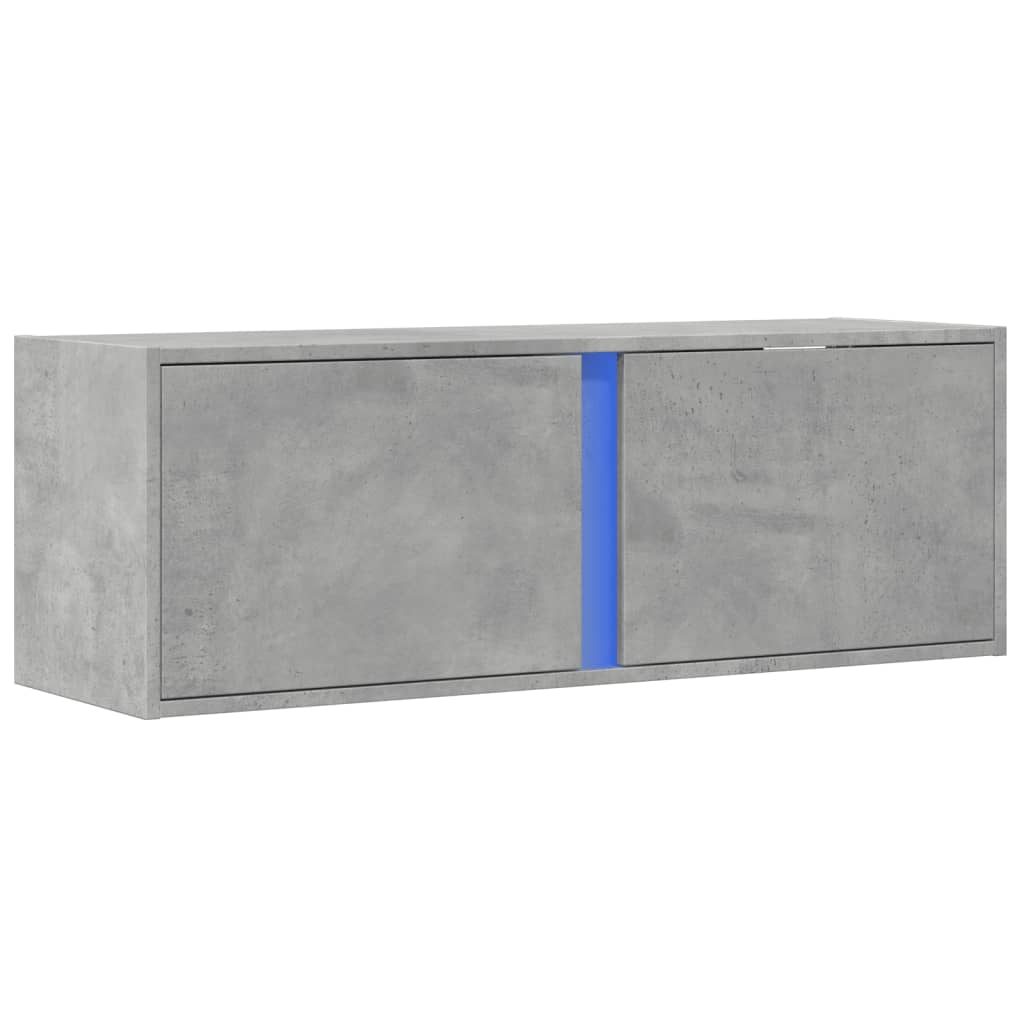 Vidaxl Ścienna Szafka Tv Z Led, Szarość Betonu, 100X31X35 Cm