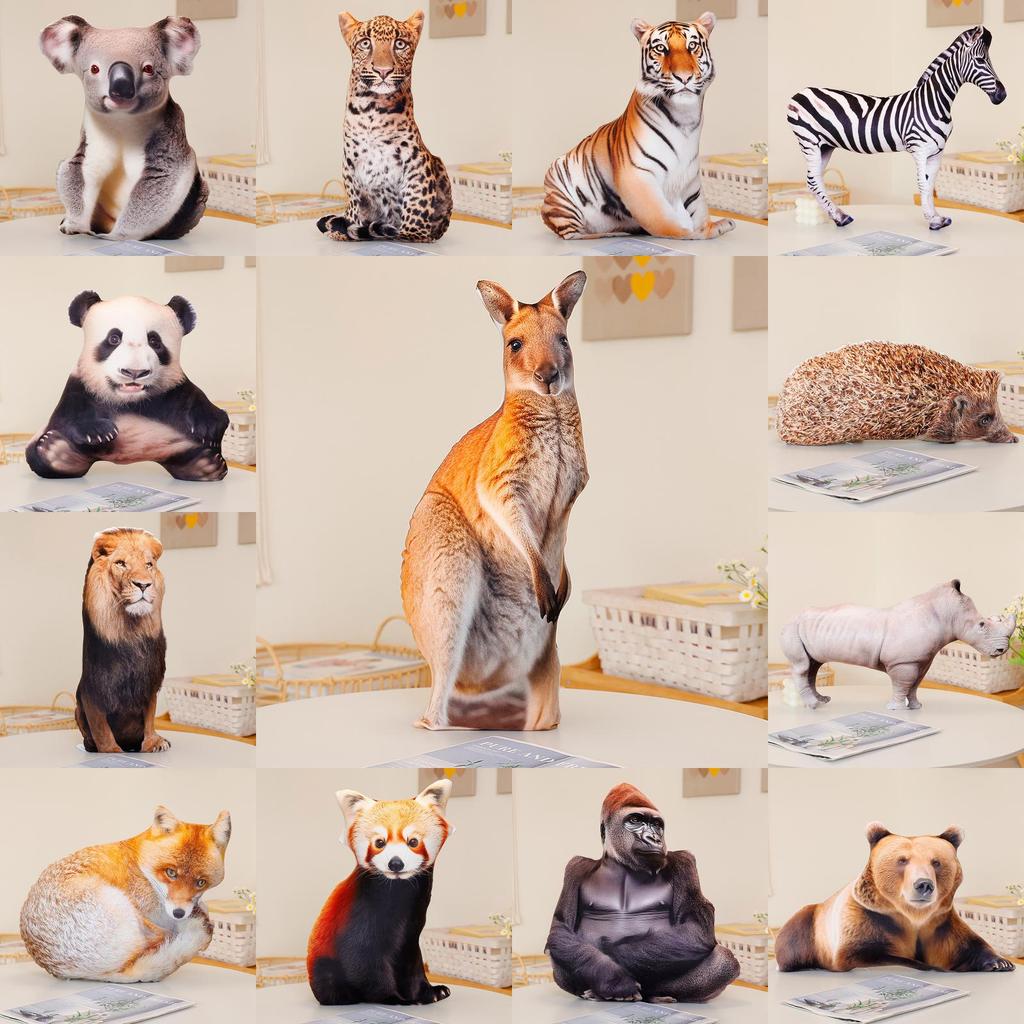 Plush Animal Pillow Panda 3d Stuffed Toy For Kids Home Decor Gift