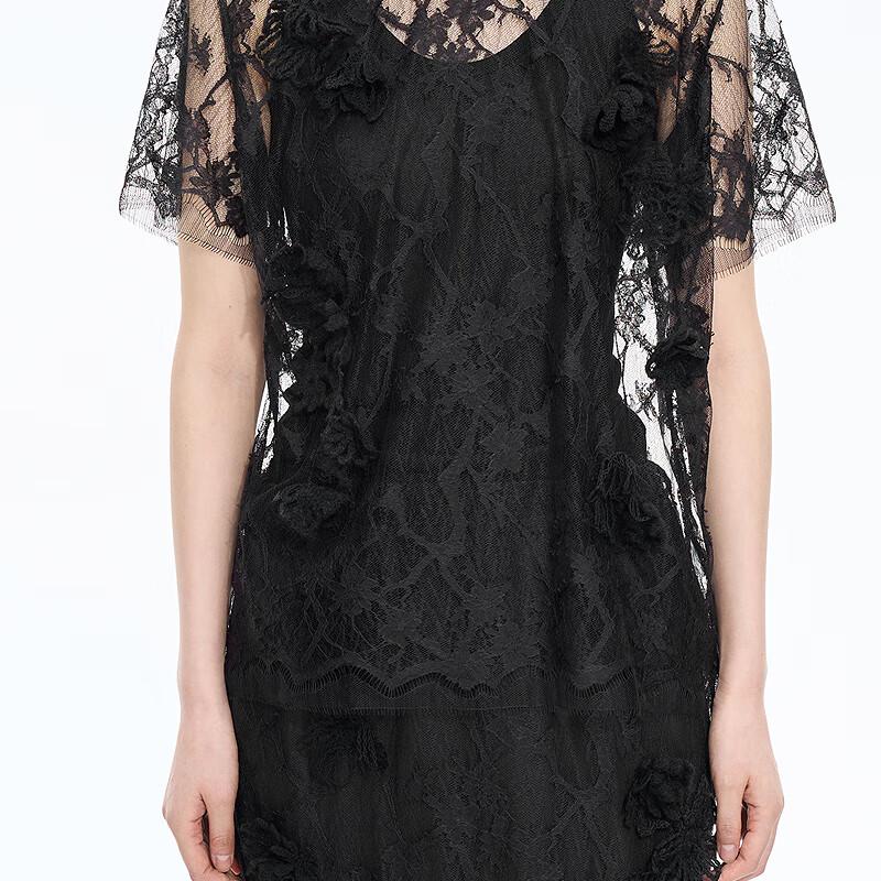 JNBY 2025 Autumn Round Neck Short Sleeve Loose Shirt