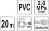 PVC PNEUMATIC HOSE 10mm x 20m WITH QUICK COUPLINGS / YT-24225 / YATO