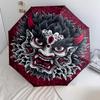 Demon  Pattern, Automatic Folding Umbrella, Portable and Foldable Design, 8 Ribs, a Christmas or Birthday Gift.