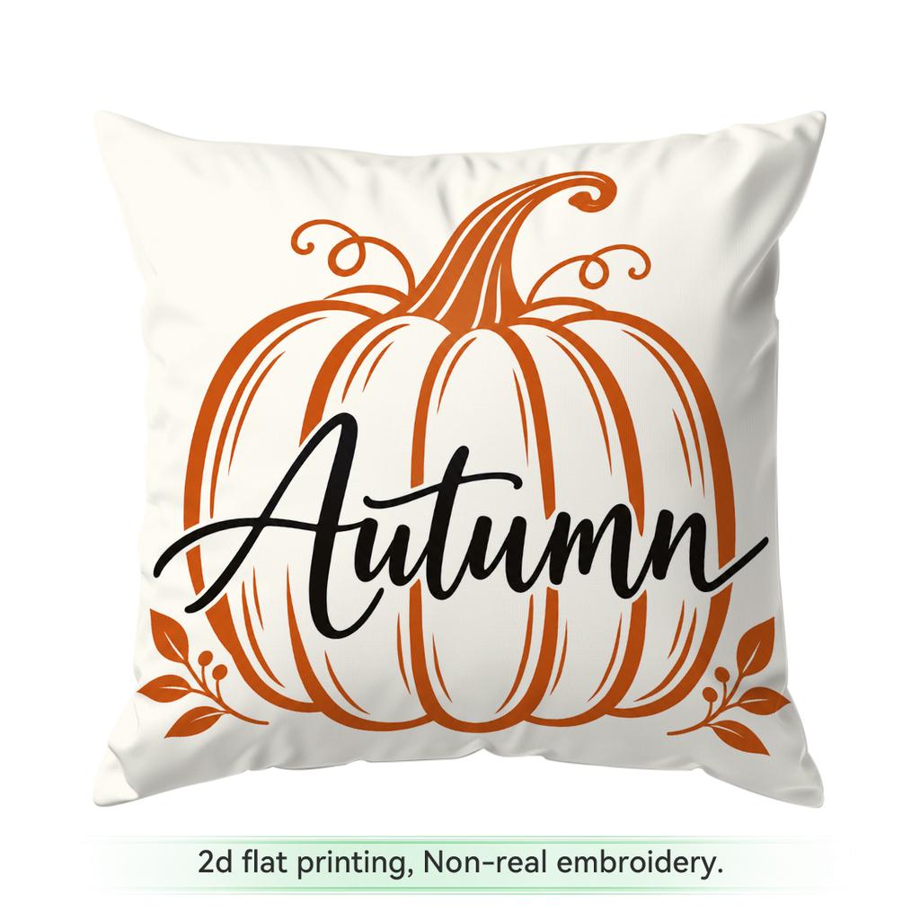 Hello Autumn Pumpkin Cushions Pillowcase Polyester Cushion Cover Throw Pillow Sofa Decoration Pillowcover Home Decor 45x45cm