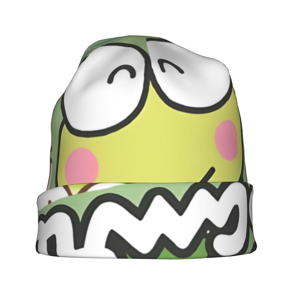 Sanrio KeroKero Keroppi Knit Hat for Adults - Character Beanie with Iconic Keroppi Face, Cozy Winter Suitable for Cold Weather, Fashionable Accessory