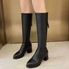 Fashion Women's Long Boots Autumn Winter 2024 Ladies Knee High Shaft Shoes New In on Promotion Fashion Gyaru Designer Luxury Goth Pu Hot