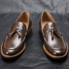 Fashion Men's Casual Business Leather Shoes Mens Slip-on Comfortable Tassels Loafers Men Outdoor Driving  Flats