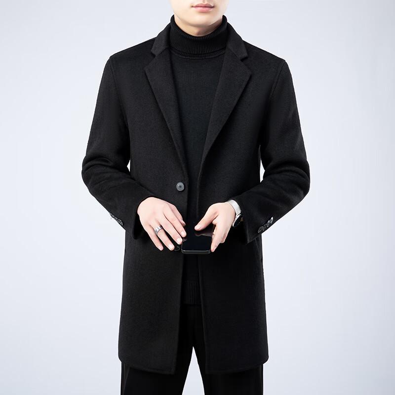 Firstview Men's Mid-Length Double-Faced Wool Overcoat FV24D1121